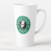 Geregistreerd Verpleegkundige Logo Badge Ontwerp Latte Mok (Rechts)