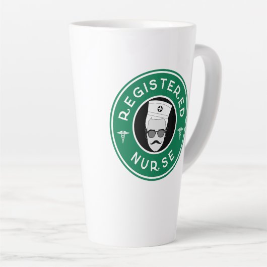 Geregistreerd Verpleegkundige Logo Badge Ontwerp Latte Mok (Rechterhoek)