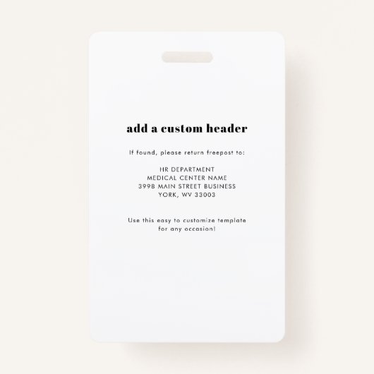 Geregistreerd verpleegkundige Medisch Centrum Mede Badge (Achterkant)