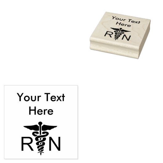 Geregistreerd Verpleegkundige Symbool Rubber Stemp Rubberstempel (Gestempeld)