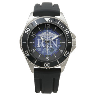 Geregistreerd verpleegster RN Caduceus Blue Camo M Horloge