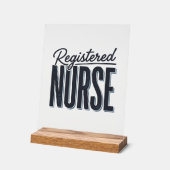 Geregistreerd Verpleegster Script Typografie Vecto Acryl Bord (Hoek)