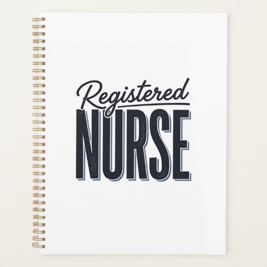 Geregistreerd Verpleegster Script Typografie Vecto Planner (Voorkant)