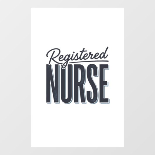 Geregistreerd Verpleegster Script Typografie Vecto Raamsticker (Vel)