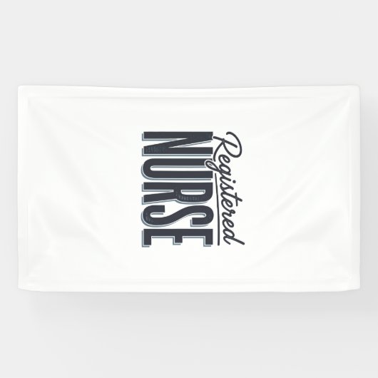Geregistreerd Verpleegster Script Typografie Vecto Spandoek (Horizontaal)