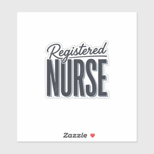 Geregistreerd Verpleegster Script Typografie Vecto Sticker (Vel)