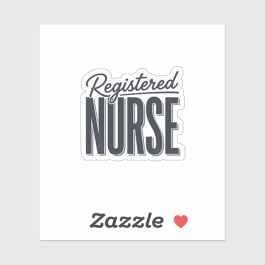 Geregistreerd Verpleegster Script Typografie Vecto Sticker (Vel)