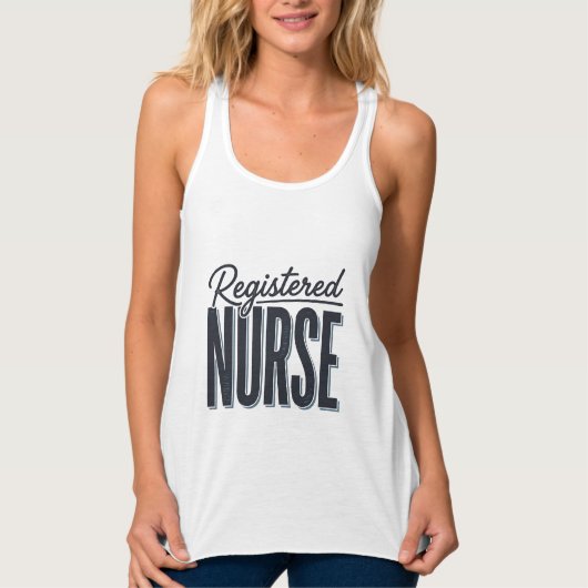 Geregistreerd Verpleegster Script Typografie Vecto Tanktop (Voorkant)