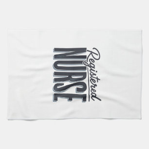 Geregistreerd Verpleegster Script Typografie Vecto Theedoek