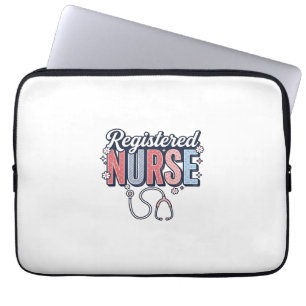 Geregistreerd Verpleegster Vintage Vector Shirt On Laptop Sleeve