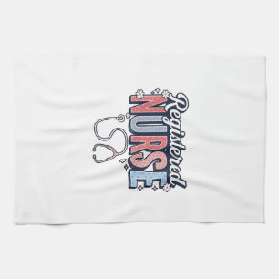 Geregistreerd Verpleegster Vintage Vector Shirt On Theedoek