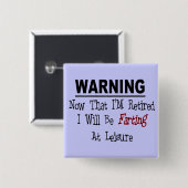 GEREGISTREERD: "Warning Farting at Leisure" Vierkante Button 5,1 Cm (Voorkant /achterkant)