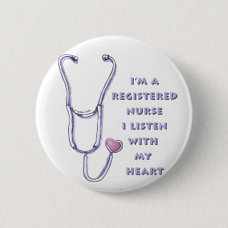 Geregistreerd zenuwhart ronde button 5,7 cm
