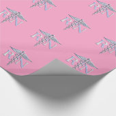 Geregistreerd zilver Caduceus lichtroze decor Cadeaupapier (Hoek)