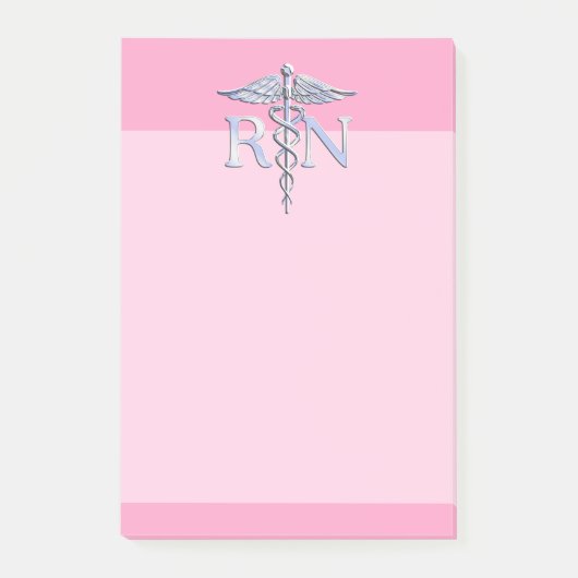Geregistreerd zilver Caduceus lichtroze decor Post-it® Notes (Voorkant)