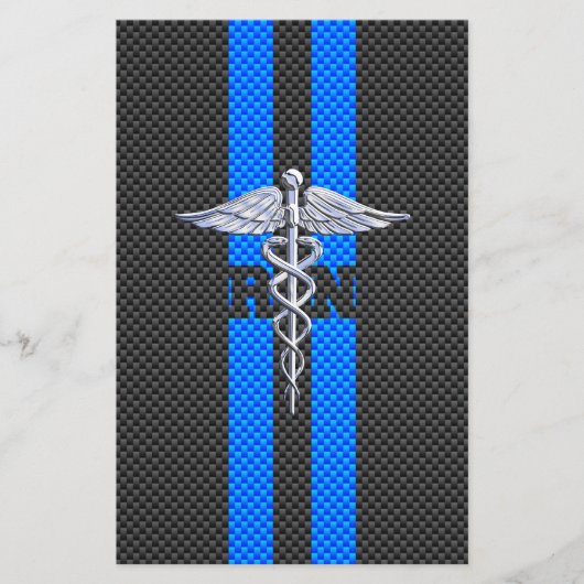 Geregistreerd zure RN Caduceus koolstofvezeldecor Briefpapier (Voorkant)