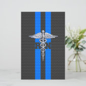 Geregistreerd zure RN Caduceus koolstofvezeldecor Briefpapier (Staand voorkant)