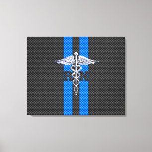 Geregistreerd zure RN Caduceus koolstofvezeldecor Canvas Afdruk