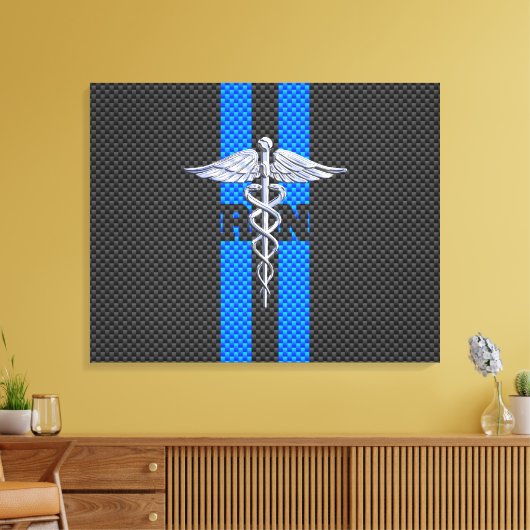Geregistreerd zure RN Caduceus koolstofvezeldecor Canvas Afdruk (Insitu (Woonkamer))