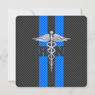 Geregistreerd zure RN Caduceus koolstofvezeldecor Kaart