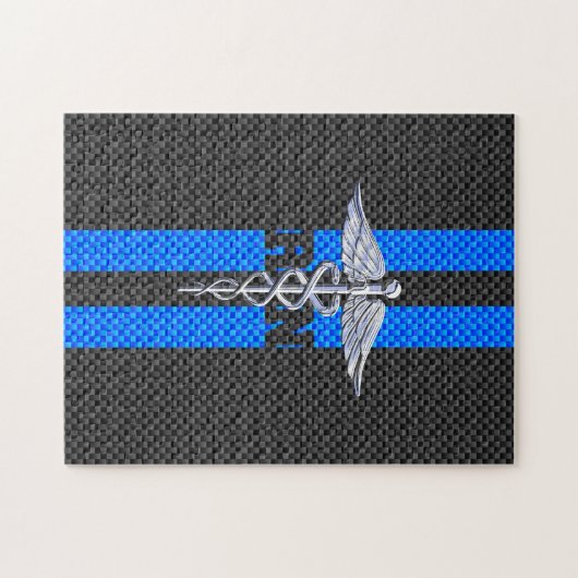 Geregistreerd zure RN Caduceus koolstofvezeldecor Legpuzzel (Horizontaal)