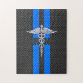 Geregistreerd zure RN Caduceus koolstofvezeldecor Legpuzzel (Verticaal)