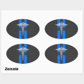 Geregistreerd zure RN Caduceus koolstofvezeldecor Ovale Sticker (Vel)