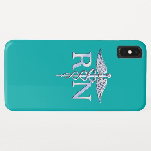 Geregistreerd zure RN Caduceus op Accent Turquoise Case-Mate iPhone Case (Achterkant (horizontaal))