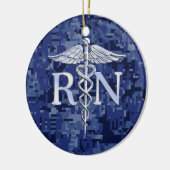 Geregistreerd zure RN Caduceus op Blue Camo Keramisch Ornament (Links)