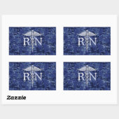 Geregistreerd zure RN Caduceus op Blue Camo Rechthoekige Sticker (Vel)