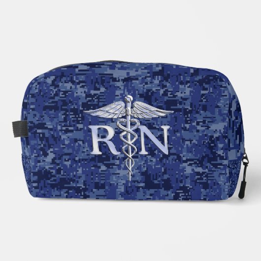 Geregistreerd zure RN Caduceus op Blue Camo Toilettasje (Voorkant)