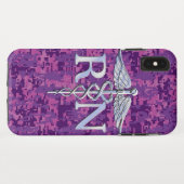 Geregistreerd zure RN Caduceus op Fuchsia Camo Case-Mate iPhone Case (Achterkant (horizontaal))