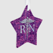 Geregistreerd zure RN Caduceus op Fuchsia Camo Ornament (voorkant)