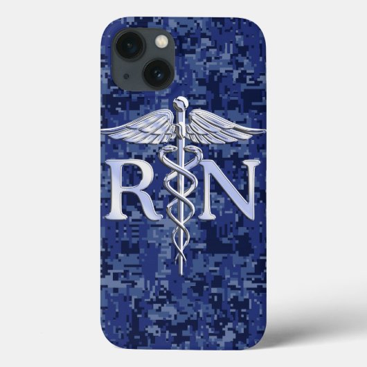 Geregistreerd zure RN Caduceus op Navy Blue Camo Case-Mate iPhone Case (Achterkant)