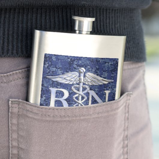 Geregistreerd zure RN Caduceus op Navy Blue Camo Flacon (Voorbeeld)