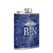 Geregistreerd zure RN Caduceus op Navy Blue Camo Heupfles (Rechts)