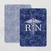 Geregistreerd zure RN Caduceus op Navy Blue Camo Informatiekaartje (Voorkant / Achterkant)