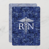 Geregistreerd zure RN Caduceus op Navy Blue Camo Informatiekaartje (Voorkant / Achterkant)