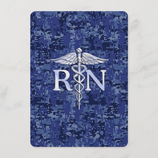 Geregistreerd zure RN Caduceus op Navy Blue Camo Informatiekaartje (Voorkant)