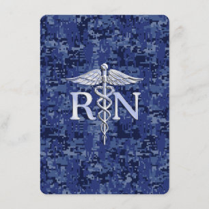 Geregistreerd zure RN Caduceus op Navy Blue Camo Informatiekaartje