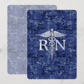 Geregistreerd zure RN Caduceus op Navy Blue Camo Kaart (Voorkant / Achterkant)