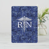 Geregistreerd zure RN Caduceus op Navy Blue Camo Kaart (Staand voorkant)
