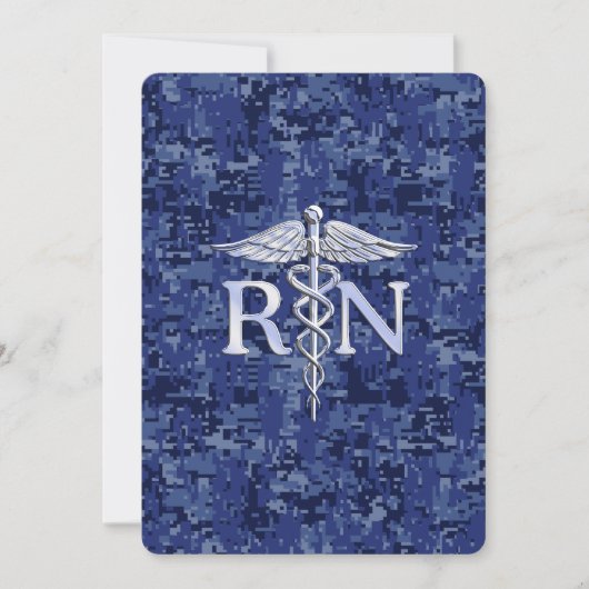 Geregistreerd zure RN Caduceus op Navy Blue Camo Kaart (Voorkant)