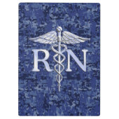 Geregistreerd zure RN Caduceus op Navy Blue Camo Klembord (Achterkant)