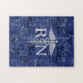 Geregistreerd zure RN Caduceus op Navy Blue Camo Legpuzzel (Horizontaal)