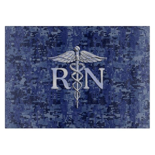 Geregistreerd zure RN Caduceus op Navy Blue Camo Snijplank (Voorkant)