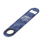Geregistreerd zure RN Caduceus op Navy Blue Camo Speed Flessenopener (Voorkant Gekanteld)
