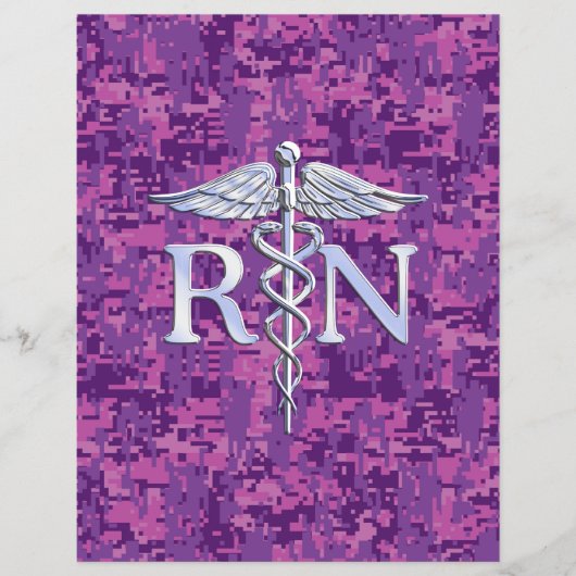 Geregistreerd zure RN Caduceus op Roze Camo Flyer (Voorkant)