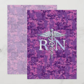 Geregistreerd zure RN Caduceus op Roze Camo Kaart (Voorkant / Achterkant)