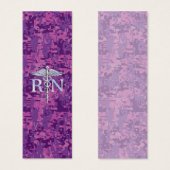 Geregistreerd zure RN Caduceus op Roze Camo Mini Visitekaartjes (Voorkant /achterkant)